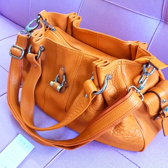 NEW! Paris French Maroquinerie Large Leather Bag - Picture 5 of 17